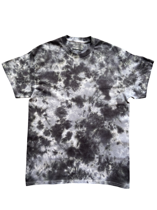 Black 2 Tone Scrunch Tie Dye T-Shirt, Adult, Youth, Unisex, XS, S, M, L, XL, 2XL, 3XL, 4XL, 5XL, Dyed in the UK, Gift