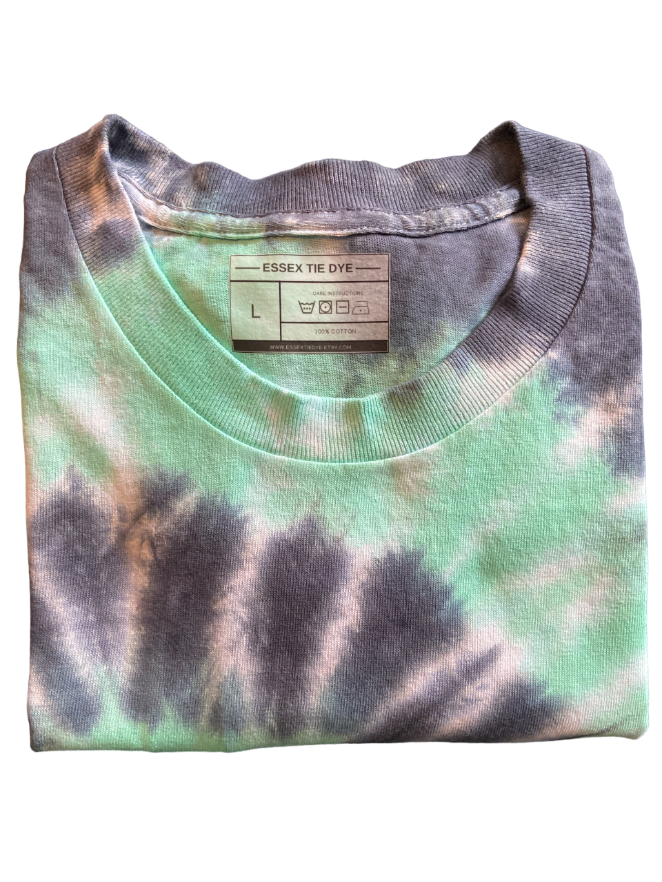 Light Green and Black Spiral Tie Dye T-Shirt, Adult, Youth, Unisex, XS, S, M, L, XL, 2XL, 3XL, 4XL, 5XL, Dyed in the UK, Gift
