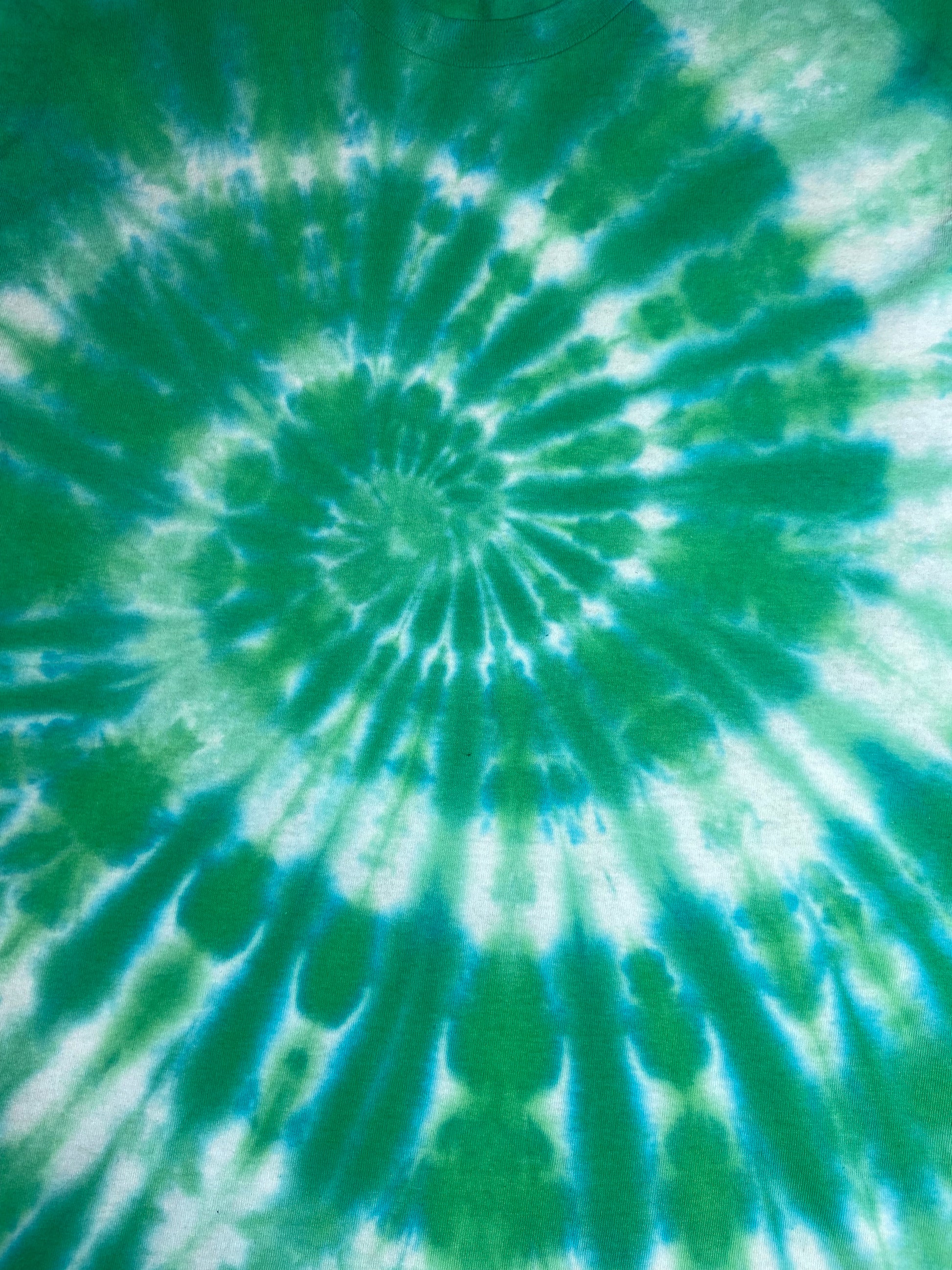 Bright Green 2 Tone Spiral Tie Dye T-Shirt, Adult, Youth, Unisex XS, S, M, L, XL, 2XL, 3XL, 4XL, 5XL, Dyed in the UK, Gift