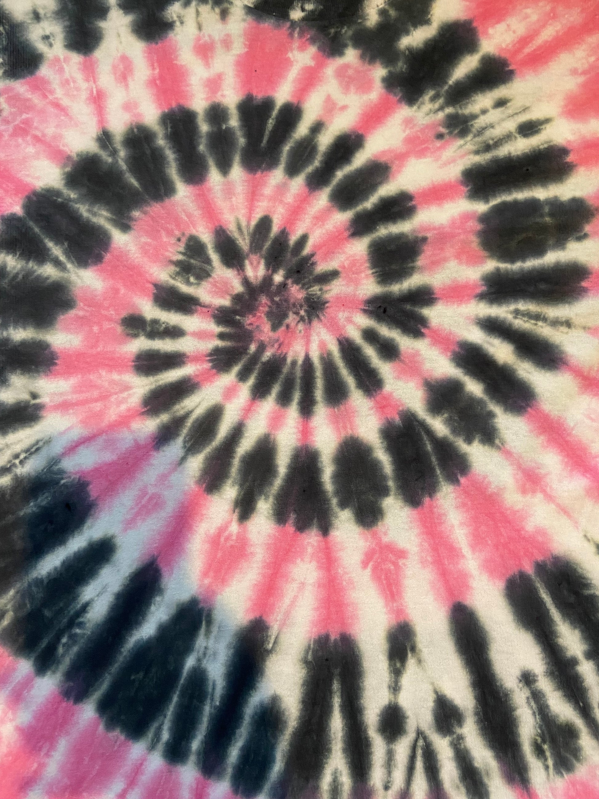 Black and Pink Spiral Tie Dye T-Shirt, Adult, Youth, Unisex, XS, S, M, L, XL, 2XL, 3XL, 4XL, 5XL, Dyed in the UK, Gift