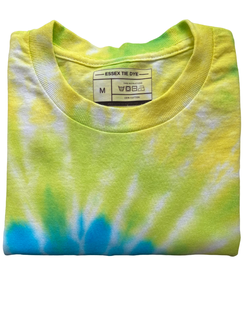 Lime, Yellow and Blue Spiral Tie Dye T-Shirt, Adult, Youth, Unisex, XS, S, M, L, XL, 2XL, 3XL, 4XL, 5XL, Dyed in the UK, Gift