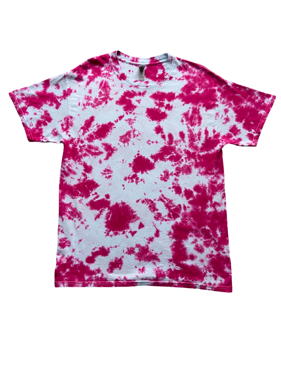 Fuchsia Red Scrunch Tie Dye T-Shirt, Adult, Unisex, S, M, L, XL, 2XL, 3XL, 4XL, 5XL, Dyed in the UK, Gift